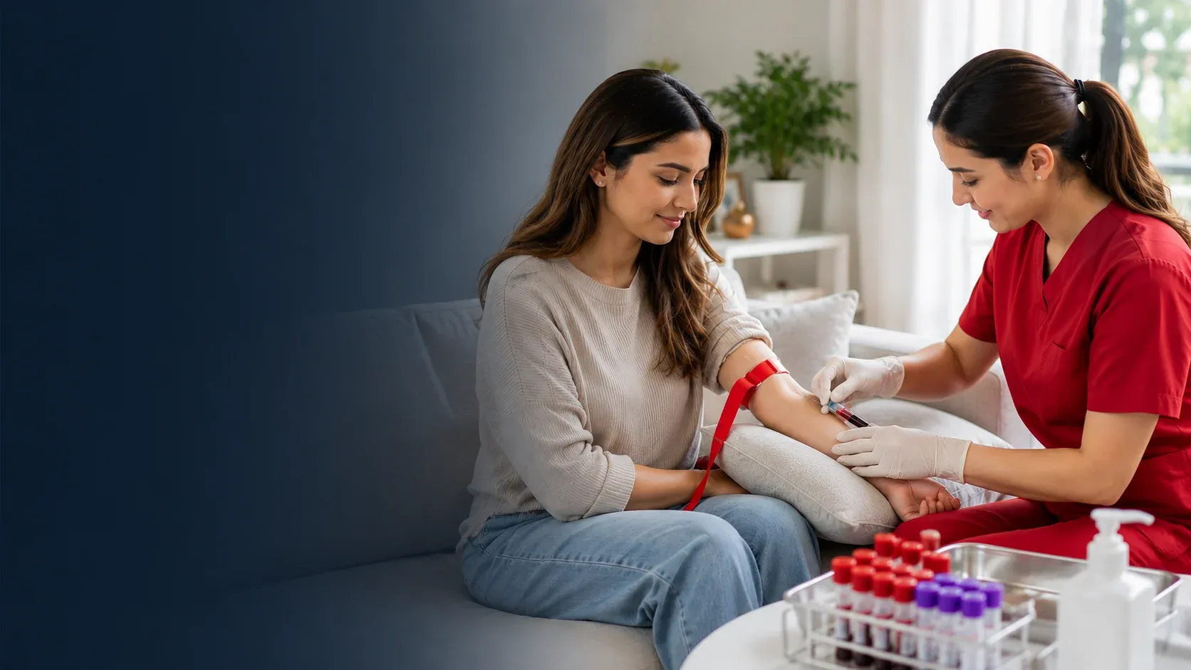 Nurse collecting blood for AMH test