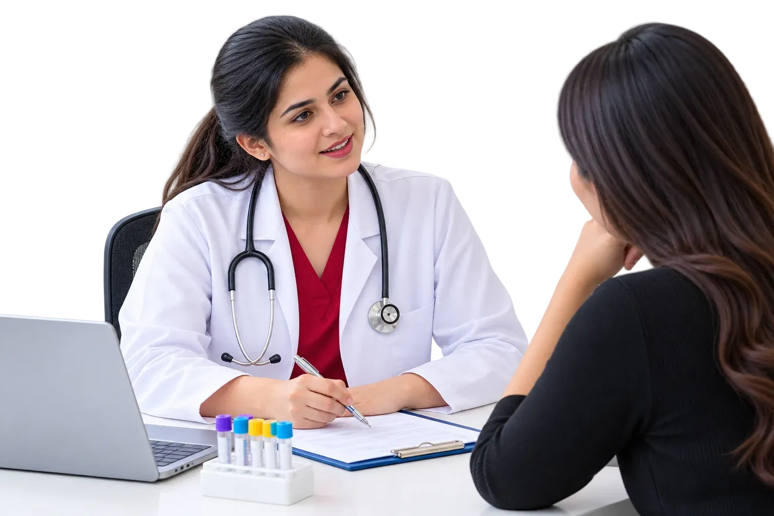 Doctor discussing STD test results with a patient.