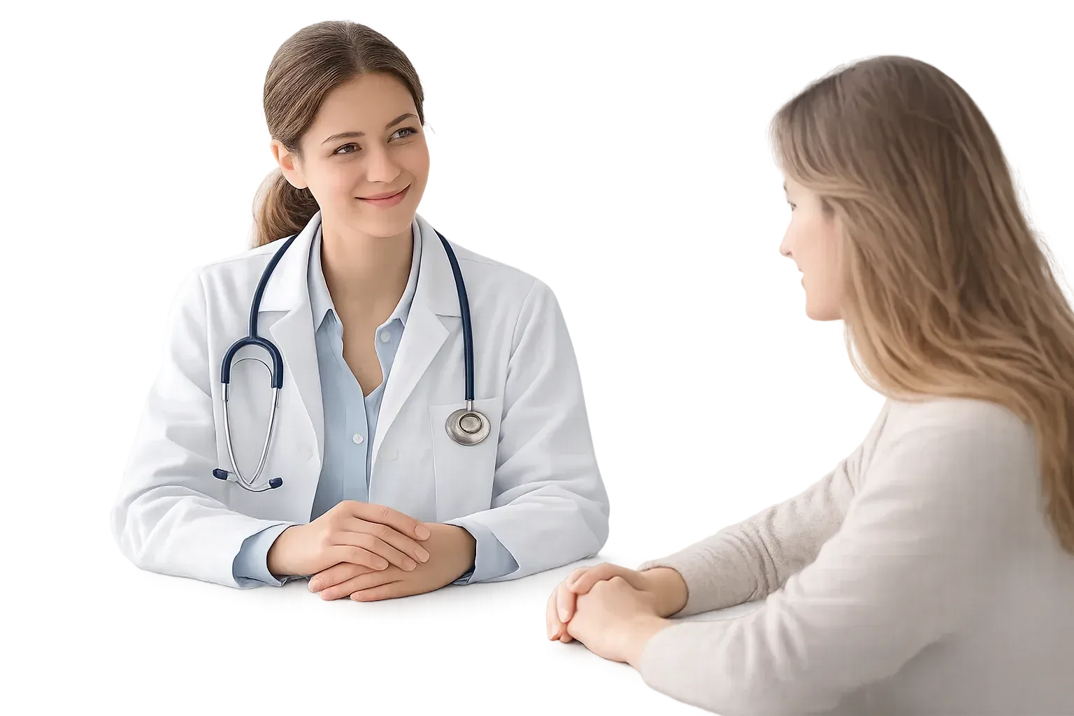 NIPT test consultation with female doctor and patient