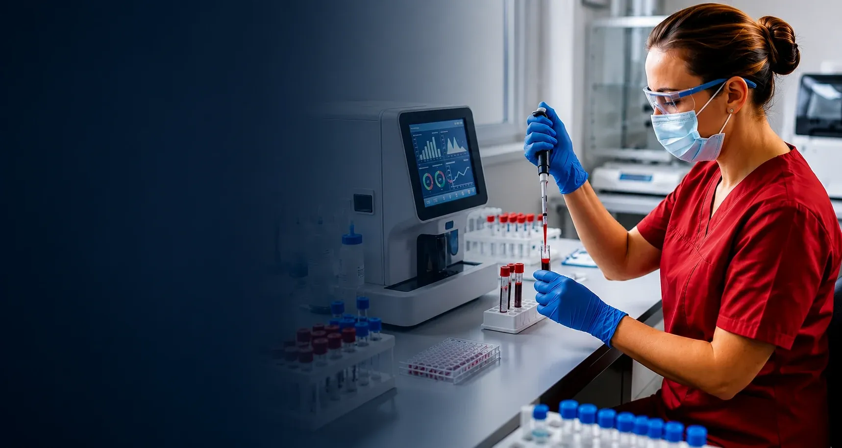 HbA1c blood test processing