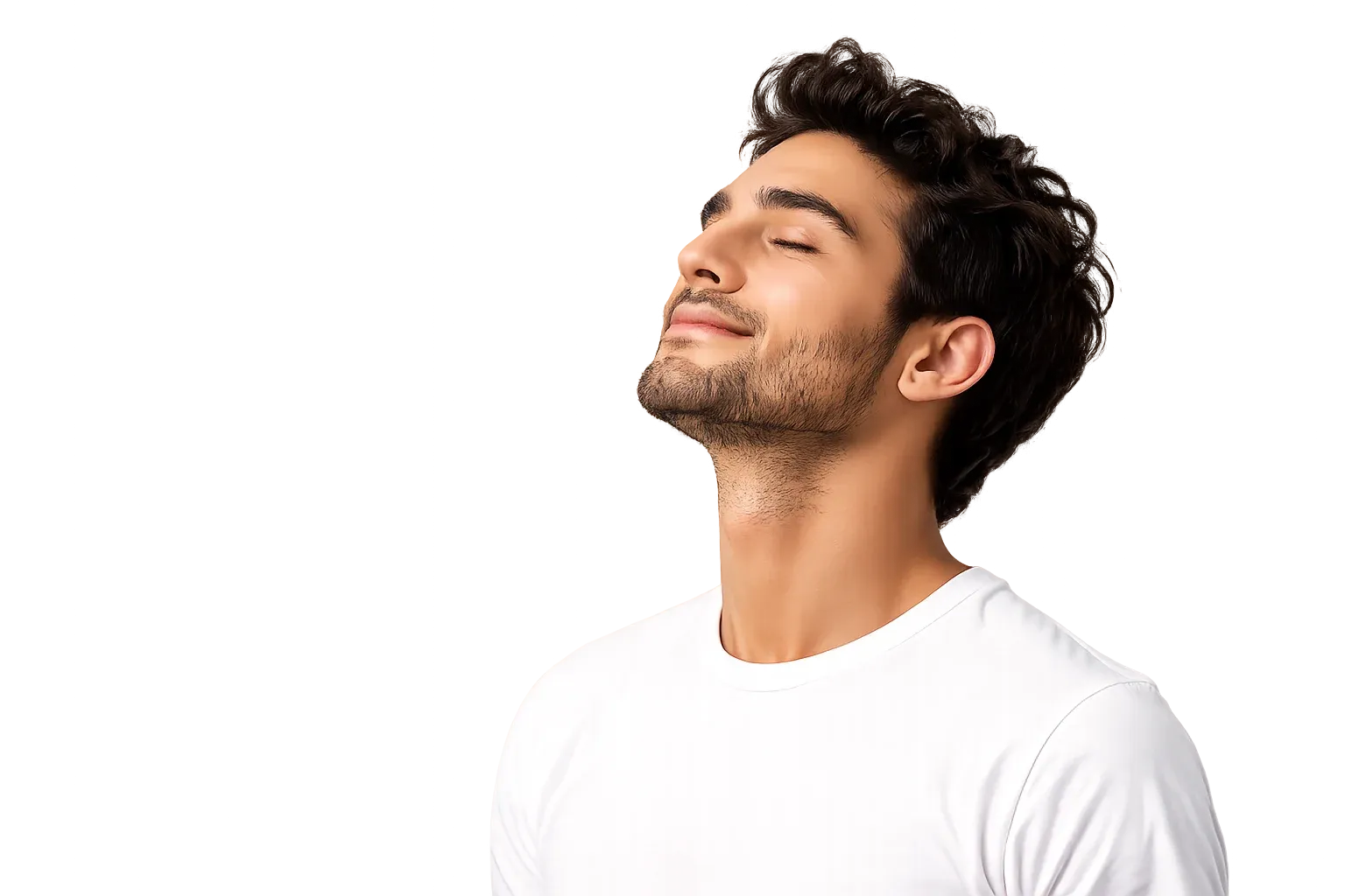 Man enjoying radiant skin glow
