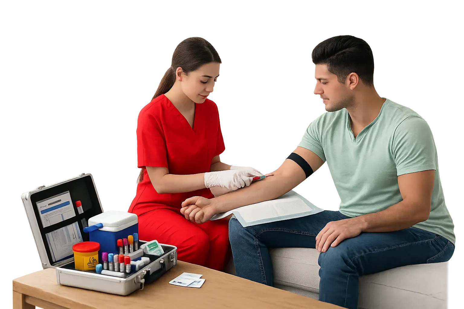 Home blood collection by a DHA-licensed nurse