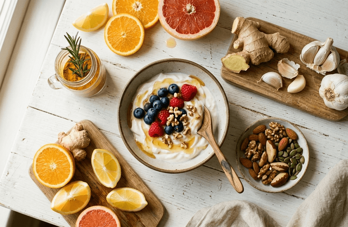 Healthy diet for flu prevention and immune health